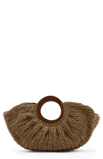 Mango Teen Raffia Handbag In Brown
