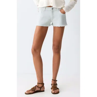Mango Teen Reversible Waistband Denim Mini Shorts In Blue