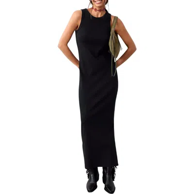 Mango Teen Rib Knit Tank Maxi Dress In Blue