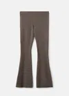 Mango Teen Ribbed Flared Trousers Medium Brown In Brown