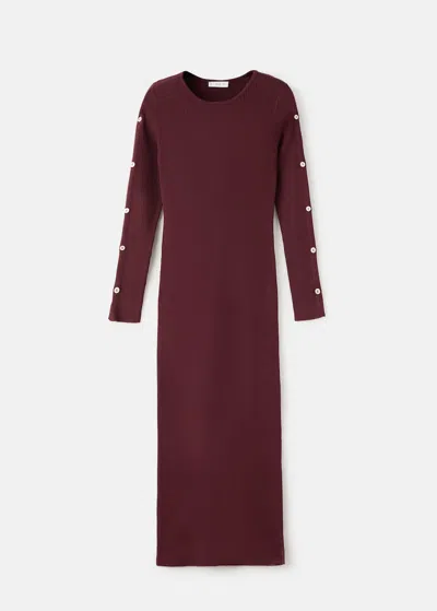 Mango Teen Long Buttoned Dress In Brown