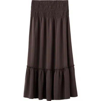 Mango Teen Ruched Panel Skirt In Brown