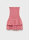 Mango Teen Ruffled Dress Strawberry In Strawberry
