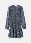 Mango Teen Ruffled Floral Dress Dark Navy In Blue