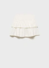 Mango Teen Ruffled Miniskirt Off White