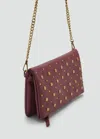 Mango Teen Studded Shoulder Bag Burgundy In Burgundy