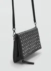 Mango Teen Studded Shoulder Bag Black In Black
