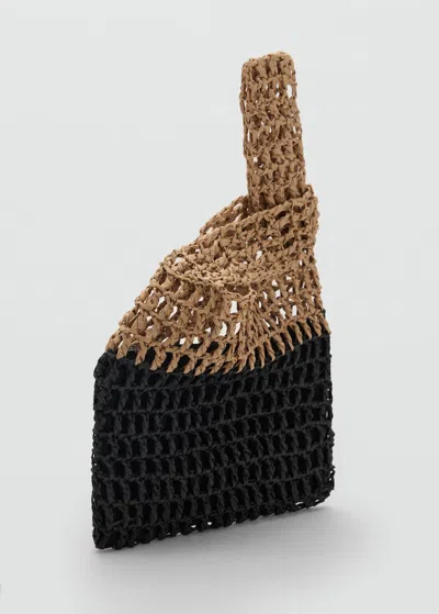 Mango Teen Crochet Handbag Black