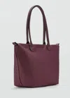 Mango Teen Shopper Bag Burgundy