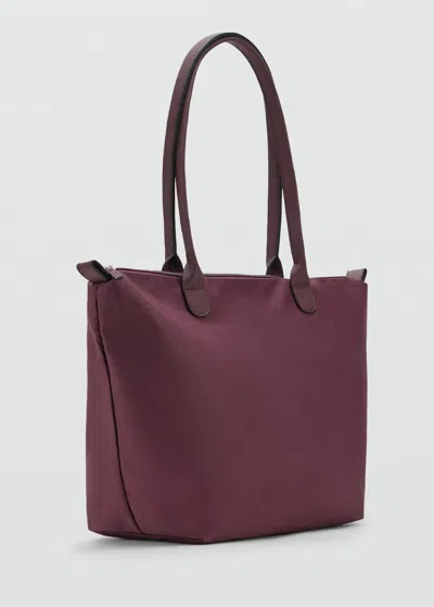 Mango Teen Shopper Bag Burgundy