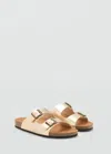 Mango Teen Sandals With Metal Buckle Gold In Gold