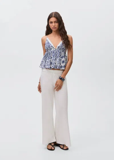 Mango Teen Sequin-print Top Navy In Blue