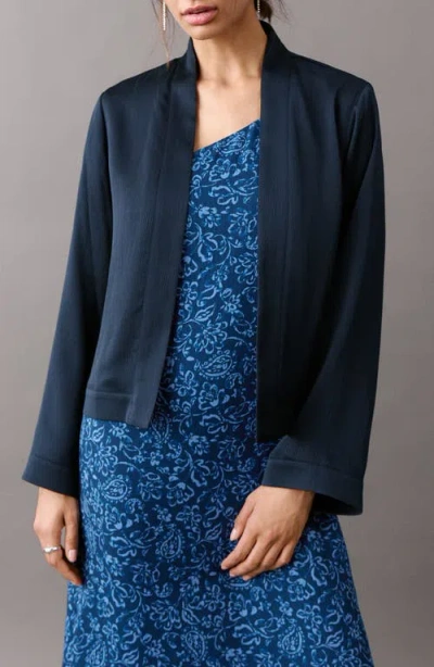 Mango Teen Shawl Collar Jacket In Blue