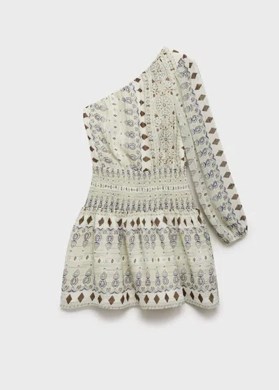 Mango Teen Short Asymmetrical Dress Mint Green
