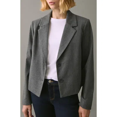 Mango Teen Short Blazer In Gray
