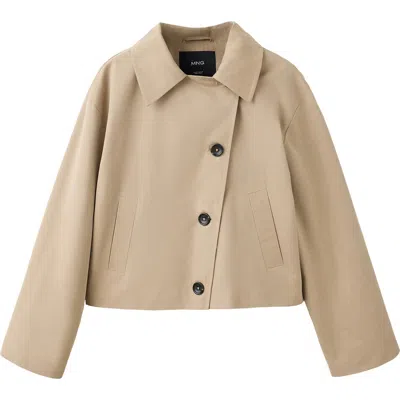 Mango Teen Short Double-breasted Trench Coat In Orange