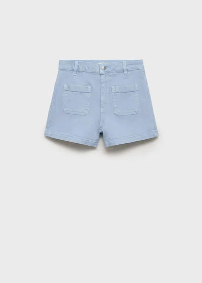 Mango Teen Denim Shorts With Pockets Blue