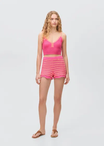 Mango Teen Short Rose - Fille - M -