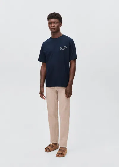 Mango Teen Short-sleeved Printed T-shirt Navy