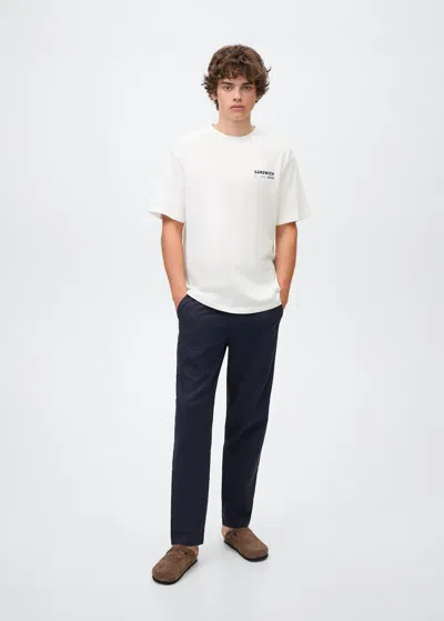 Mango Teen Short-sleeved Printed T-shirt Off White