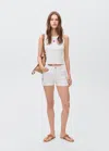 Mango Teen Shorts With Embroidered Detail Off White
