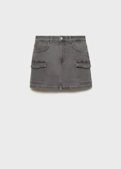 Mango Teen Skirt Denim Grey