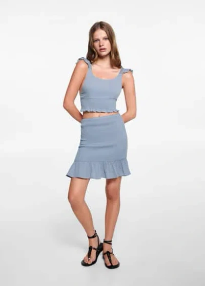 Mango Teen Skirt Sky Blue