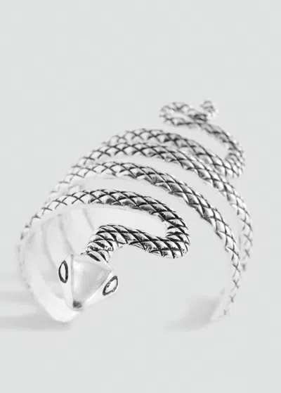 Mango Teen Snake-effect Cuff Silver