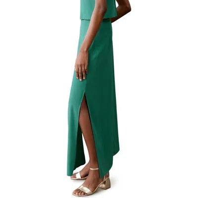 Mango Teen Solid Maxi Skirt In Green