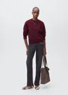 Mango Teen Star Knitted Sweater Burgundy