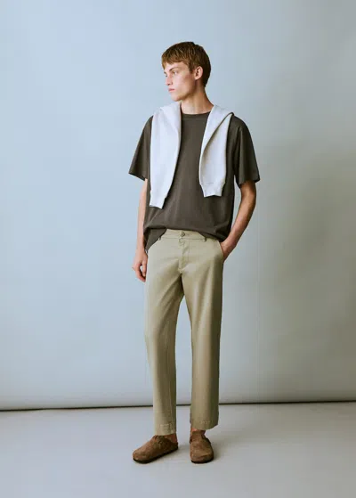 Mango Teen Straight-fit Chino Trousers Mint Green