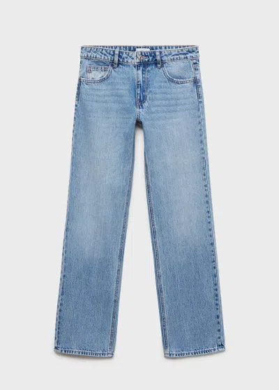 Mango Teen Straight Fit Jeans Light Blue