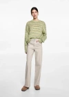 Mango Teen Straight-fit Jeans With Studs In Light/pastel Grey