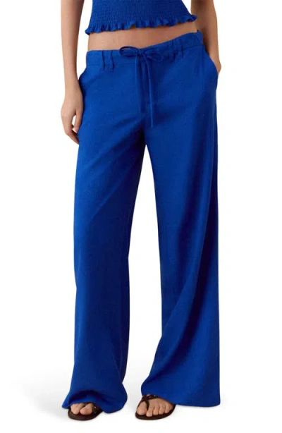 Mango Teen Straight Leg Pants In Blue