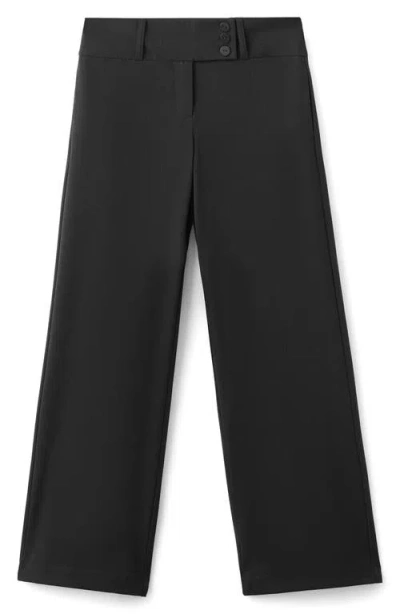 Mango Teen Straight Leg Suit Pants In Black