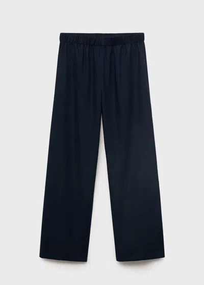 Mango Teen Pantalon Bleu Marine Foncé - Fille - L -