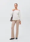 Mango Teen Strapless Blouse With Ruffled Panel In White