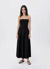 Mango Teen Strapless Maxi Dress In Black