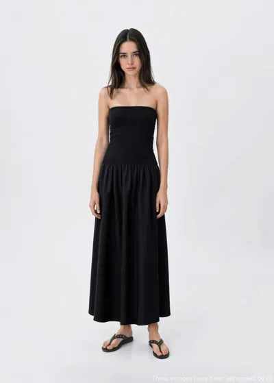 Mango Teen Strapless Maxi-dress Black
