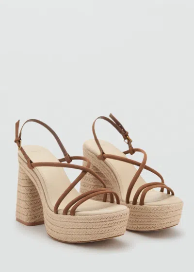 Mango Teen Strappy Heeled Sandals Medium Brown