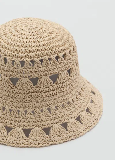 Mango Teen Straw Bucket Hat Sand