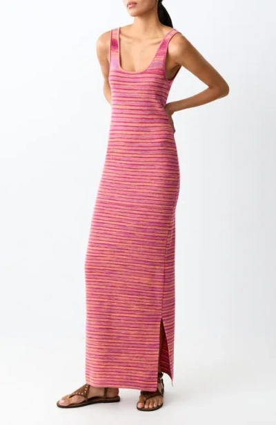 Mango Teen Stripe Sleeveless Maxi Dress In Pink
