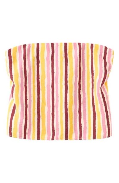 Mango Teen Stripe Strapless Top In Multi