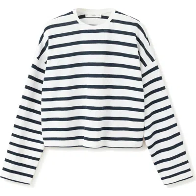 Mango Teen Striped Long Sleeve Cotton T-shirt In Multi