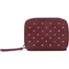 Mango Teen Stud Leather Coin Pouch In Burgundy