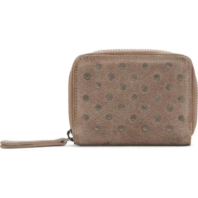 Mango Teen Stud Leather Coin Pouch In Sand