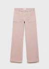 Mango Teen Studded Culotte Jeans Pastel Pink