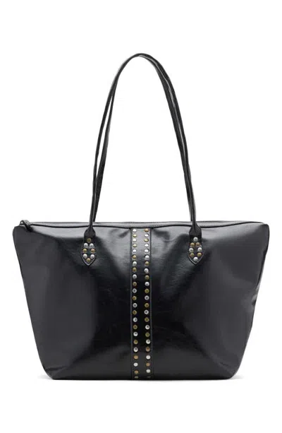 Mango Teen Studded Faux Leather Tote In Black