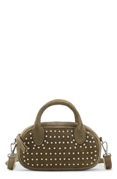 Mango Teen Studded Leather Mini Bag In Green