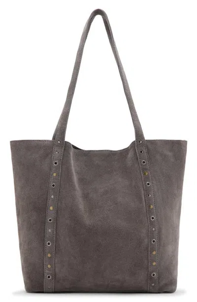 Mango Teen Studded Leather Tote In Gray